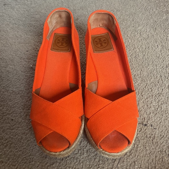 Orange Tory Burch wedges 9B women’s - Picture 6 of 6